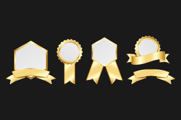 Blank Golden Labels with Ribbons: A Touch of Elegance for Personalized Branding