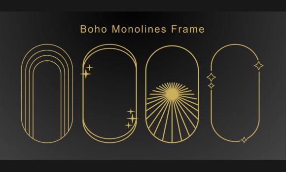 Boho Minimalist Golden Arch Frames for Modern Creative Work