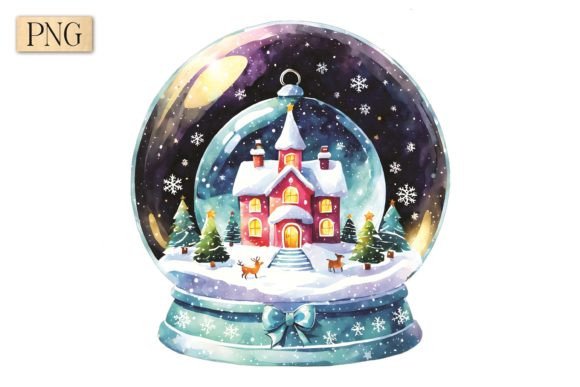 Christmas Eve Snow Globe PNG 3: A Versatile Holiday Design Asset
