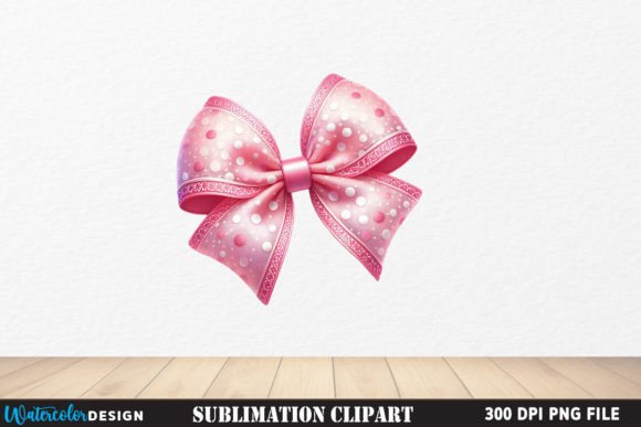Coquette Pink Bow Polka Dot Watercolor: A Versatile Digital Asset for Creative Projects