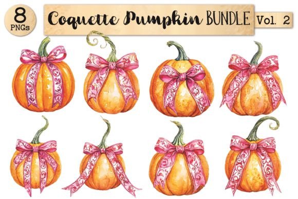 Coquette Pumpkin Bundle Vol. 2: A Collection of Adorable Autumn-Inspired PNGs