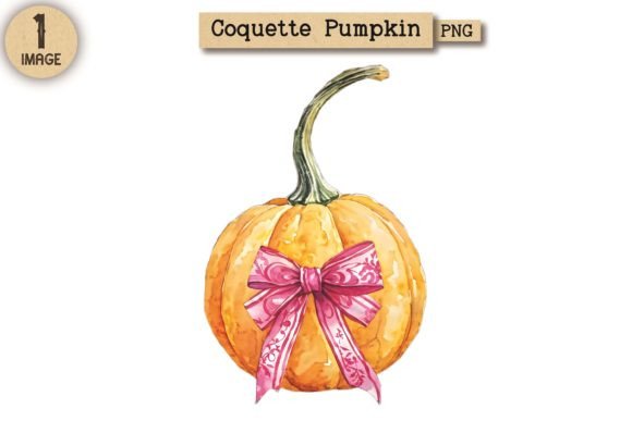Coquette Pumpkin PNG Clipart 9: A Versatile Fall and Halloween Design