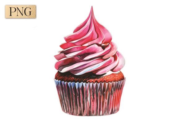 Cupcake Watercolor PNG Clipart 1