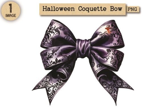 Halloween Coquette Bow PNG Clipart 1