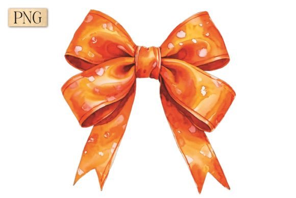 Orange Coquette Bow PNG Clipart 17