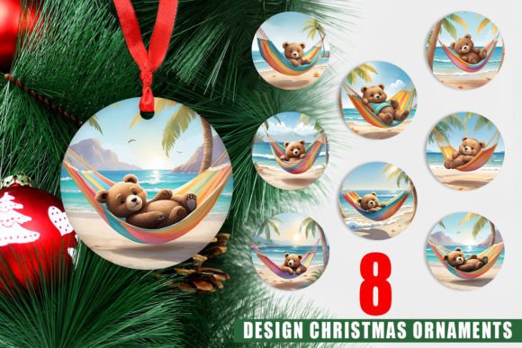Ornament Bear in Summer Hammock: A Unique Design for Modern Christmas Decor