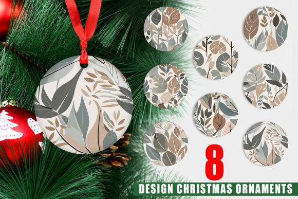 Ornament Botanical Elements Pattern for Creative Christmas Decor