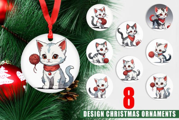 Ornament Cat and Yarn Ball: A Unique Christmas Design for Creative Decor