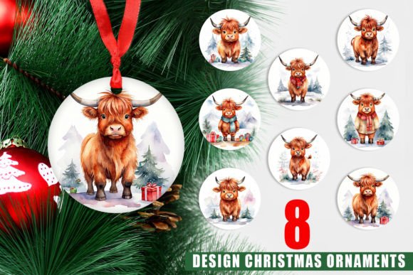Ornament Christmas Highland Cow