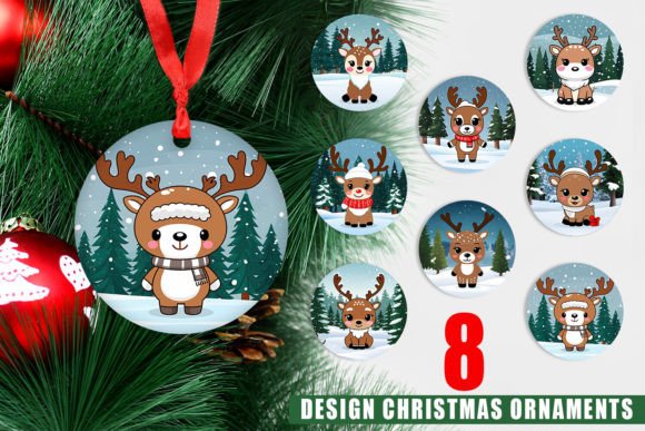 Ornament Christmas Kawaii Reindeer