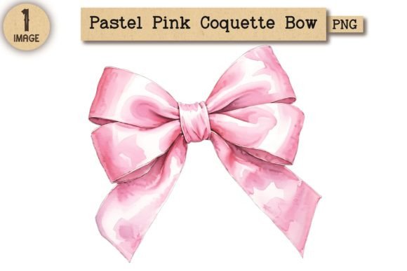 Pastel Pink Coquette Bow Clipart PNG 1