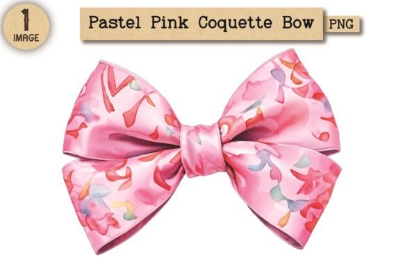 Pastel Pink Coquette Bow Clipart PNG 2