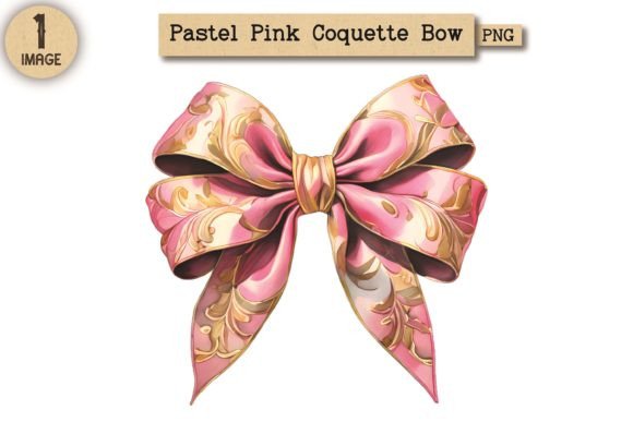 Pastel Pink Coquette Bow Clipart PNG 32