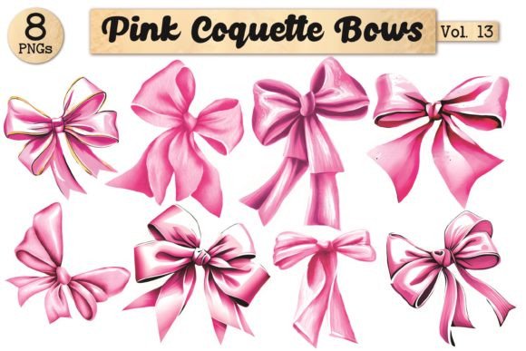 Pink Coquette Bows Vol. 13: A Versatile Clipart Collection for Creative Projects