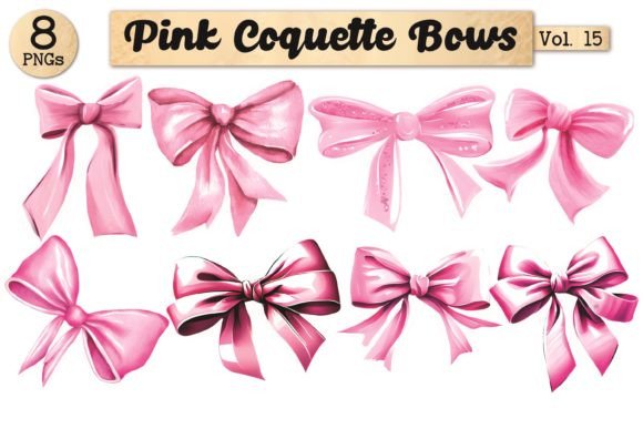 Pink Coquette Bows Vol. 15: A Versatile Clipart Collection for Creative Expression