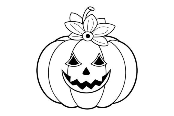 Pumpkin with Blooming Grace, Vector: A Unique Blend of Autumn and Florals