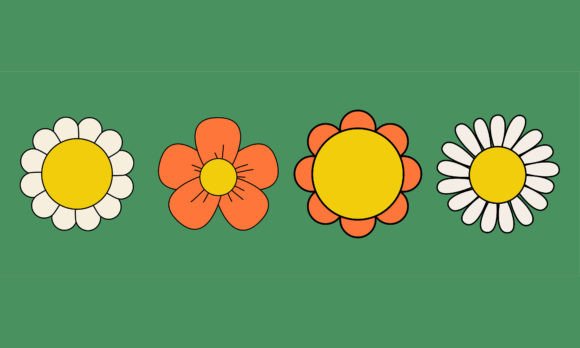 Retro Floral Vector Design Collection