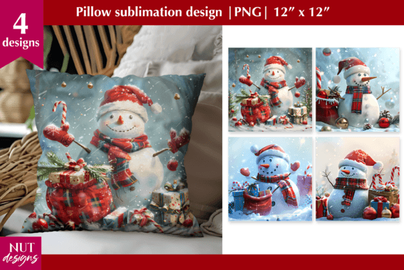 Snowman Illustration Pillow Case: A Festive Home Decor Option