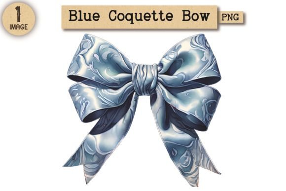 Vintage Blue Coquette Bow PNG 10: A Versatile Design for Modern Creativity