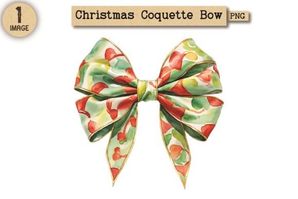 Vintage Christmas Coquette Bow PNG 5: A Versatile and Elegant Design for Creative Projects