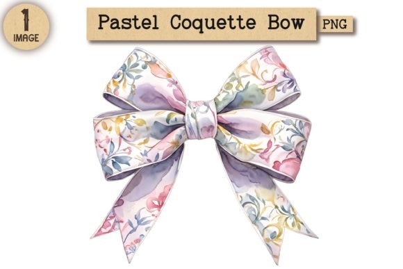 Vintage Pastel Coquette Bow PNG 10