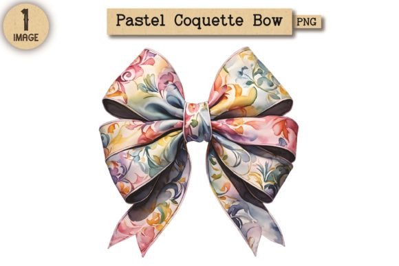 Vintage Pastel Coquette Bow PNG 25