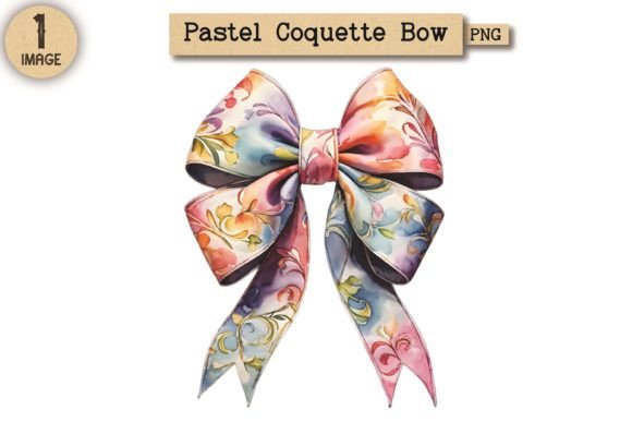 Vintage Pastel Coquette Bow PNG 27