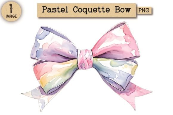 Vintage Pastel Coquette Bow PNG 6: A Versatile Design for Creative Projects