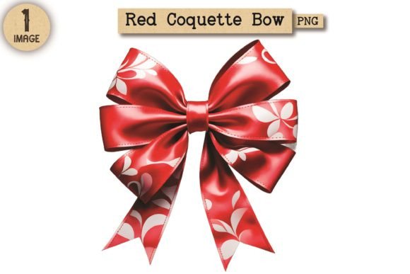 Vintage Red Coquette Bow PNG Clipart 4