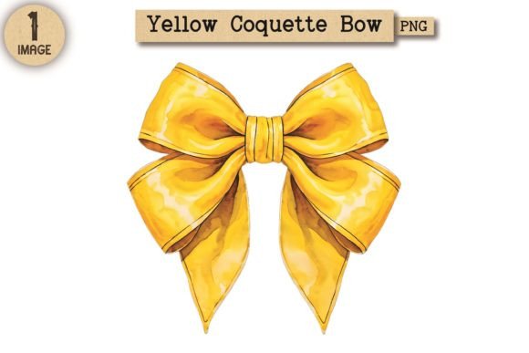 Vintage Yellow Coquette Bow PNG 15: A Versatile Design for Creative Projects